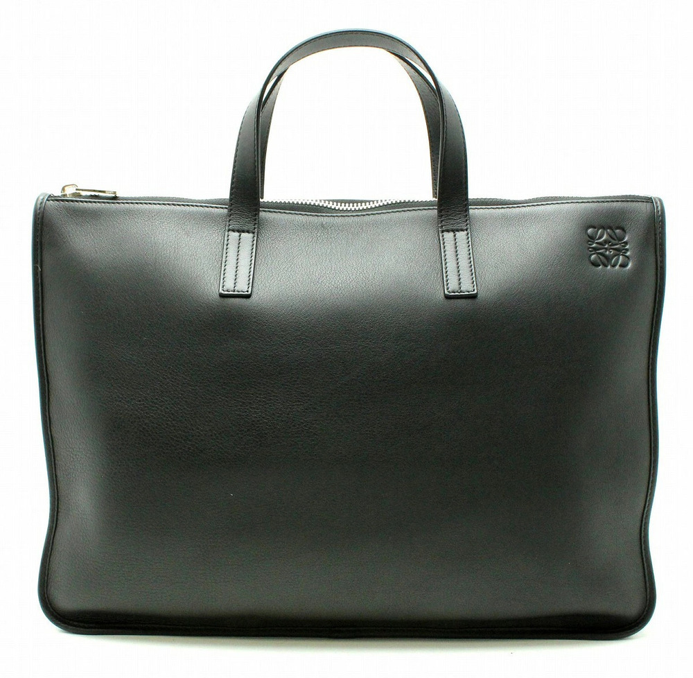 Loewe Toledo Briefcase Business Bag Case Leather Black
